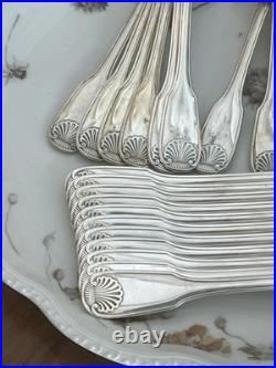 23 Piece Silver Plated Cutlery Set Christofle Vendôme Shell Model