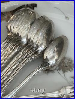 23 Piece Silver Plated Cutlery Set Christofle Vendôme Shell Model