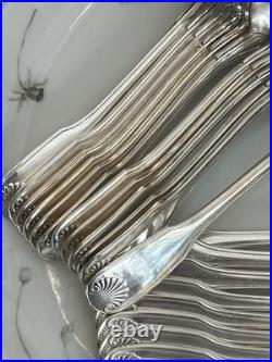 23 Piece Silver Plated Cutlery Set Christofle Vendôme Shell Model