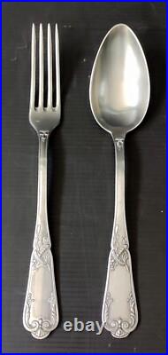 24-Piece Cutlery Set 12 Spoon 12 Fork Silver Plate Art Nouveau