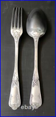 24-Piece Cutlery Set 12 Spoon 12 Fork Silver Plate Art Nouveau