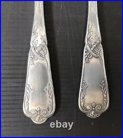 24-Piece Cutlery Set 12 Spoon 12 Fork Silver Plate Art Nouveau