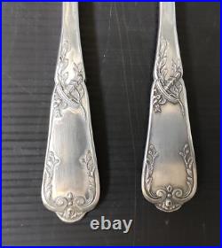 24-Piece Cutlery Set 12 Spoon 12 Fork Silver Plate Art Nouveau