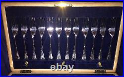 24 Piece Decorative SILVER PLATED Cutlery Fish Cutlery Set With Box