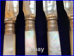 24 Piece Mother Of Pearl & Silver Plated Dessert Knives and Forks