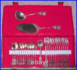 27 Pieces Coffee-Cutlery From 835er Silver Rose (c2542)
