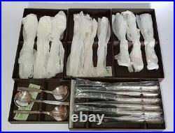 30 Piece Retro Viners Silverplate Corinth Cutlery Set Knives Forks Spoons