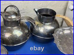 30 SILVER PLATE PIECES 15 Lbs Teapot, Trays, Sugar, Shaker, Chafing Stand, Lids