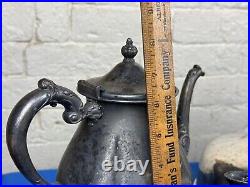30 SILVER PLATE PIECES 15 Lbs Teapot, Trays, Sugar, Shaker, Chafing Stand, Lids