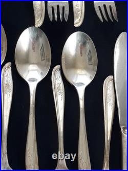 31 piece Set Supreme Silver Plate Flatware Concept Pattern svc for 8
