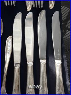 31 piece Set Supreme Silver Plate Flatware Concept Pattern svc for 8