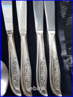 31 piece Set Supreme Silver Plate Flatware Concept Pattern svc for 8