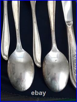 31 piece Set Supreme Silver Plate Flatware Concept Pattern svc for 8