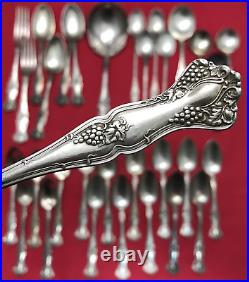 32 Pc VINTAGE Grape Silverplated MIX 1847 Rogers & Bro Mono / Craft Lot