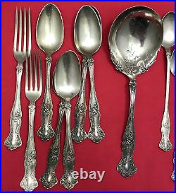 32 Pc VINTAGE Grape Silverplated MIX 1847 Rogers & Bro Mono / Craft Lot
