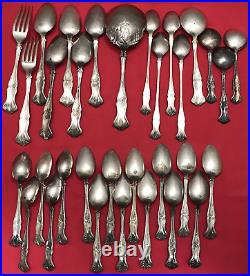 32 Pc VINTAGE Grape Silverplated MIX 1847 Rogers & Bro Mono / Craft Lot