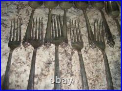 32 piece Vintage Rogers and Bros. Reinforced Plate IS Floral Design Flatware set
