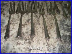 32 piece Vintage Rogers and Bros. Reinforced Plate IS Floral Design Flatware set