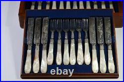 36 Piece Canteen Of Silver Plated & Mother Of Pearl Knives & Forks #2