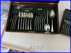 38 Piece Oak Canteen Of Silver Plated Walker & Hall Cutlery (for 6) (cc-00)