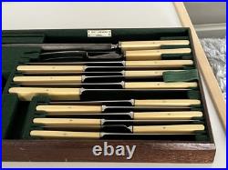 38 Piece Oak Canteen Of Silver Plated Walker & Hall Cutlery (for 6) (cc-00)