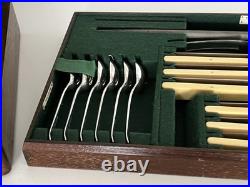 38 Piece Oak Canteen Of Silver Plated Walker & Hall Cutlery (for 6) (cc-00)