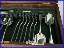 38 Piece Oak Canteen Of Silver Plated Walker & Hall Cutlery (for 6) (cc-00)