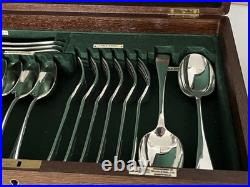 38 Piece Oak Canteen Of Silver Plated Walker & Hall Cutlery (for 6) (cc-00)