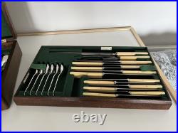 38 Piece Oak Canteen Of Silver Plated Walker & Hall Cutlery (for 6) (cc-00)