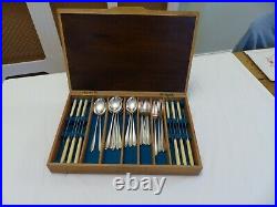 38 Piece Silver Plate Walker & Hall Pride Pattern Cutlery Set. David Mellor