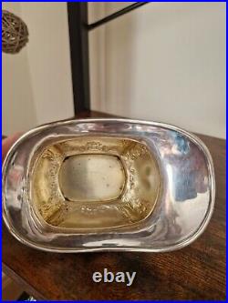 3 PIECE SILVERPLATED TEA SERVICE 1900s engraved letter M