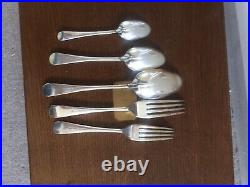 43 Piece Mappin & Webb Silver Plate Rat Tail Canteen Of Cutlery