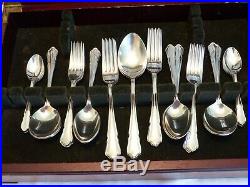 44 PIECE GEORGE BUTLER SILVER PLATE DUBARRY PATTERN CANTEEN of CUTLERY
