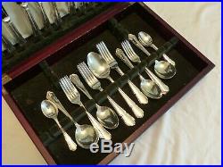 44 PIECE GEORGE BUTLER SILVER PLATE DUBARRY PATTERN CANTEEN of CUTLERY