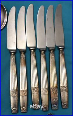 44 Pc WESTMINSTER Pattern Flatware Mix Elkington Plate