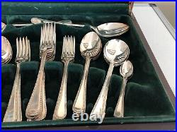 44 Piece Fitted Canteen Of Silver Plated Dining Cutlery Beaded Design (spcc-jjj)