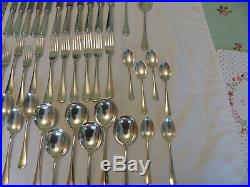 44 Piece Vintage Silver Plate Mappin & Webb Rat Tail Cutlery Set Canteen