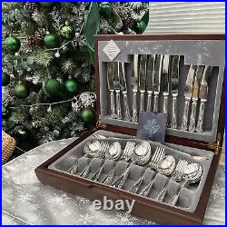46 Piece Dubarry Pattern EPNS A1 Silver Plated Canteen Cutlery Set Boxed (VGood)