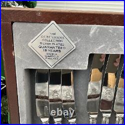 46 Piece Dubarry Pattern EPNS A1 Silver Plated Canteen Cutlery Set Boxed (VGood)