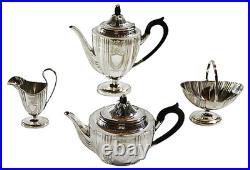 4 Piece Adam T & C Set English Silver Plate C. 1885