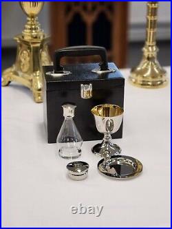 4 Piece Communion Set Silver Plated Gilded