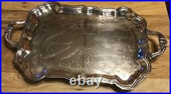 4 Piece International Silver Co Silver Plate Tea Set With F B Rogers Tray