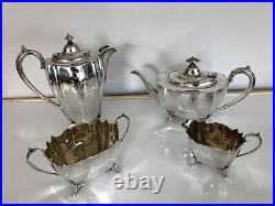 4 Piece Silver Plated Tea/coffee Service All On 4 Feet (sptcs-a222)