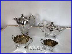 4 Piece Silver Plated Tea/coffee Service All On 4 Feet (sptcs-a222)