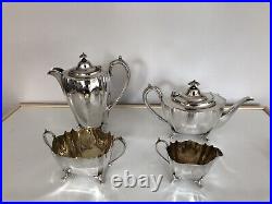 4 Piece Silver Plated Tea/coffee Service All On 4 Feet (sptcs-a222)