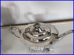 4 Piece Silver Plated Tea/coffee Service All On 4 Feet (sptcs-a222)