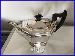 4 Piece Silver Plated Tea /coffservice On A Raised Platform Sptcs- Nnn