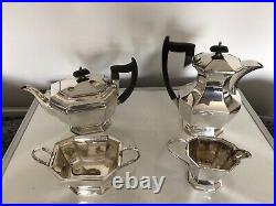 4 Piece Silver Plated Tea /coffservice On A Raised Platform Sptcs- Nnn