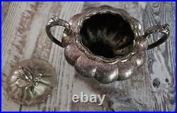 4 pc. Community Melon Silver-plate Tea & Coffee Set With Creamer and Sugar