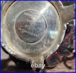 4 pc. Community Melon Silver-plate Tea & Coffee Set With Creamer and Sugar